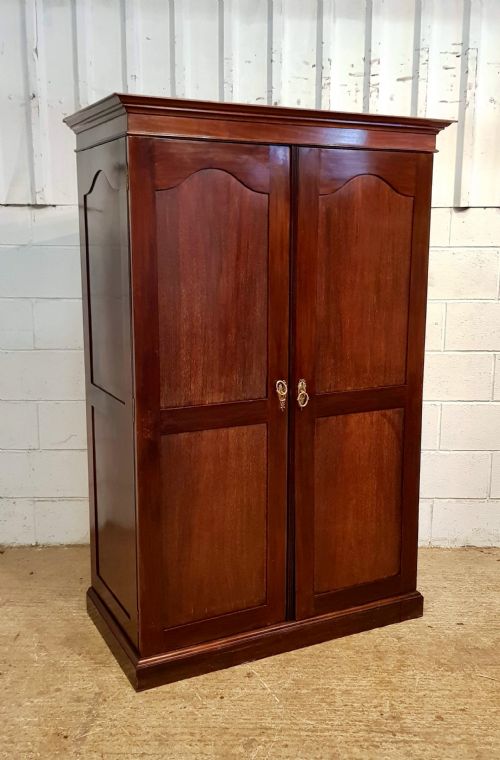 fig 1. ANTIQUE EDWARDIAN MAHOGANY GENTS DOUBLE WARDROBE COMPACTUM C1900