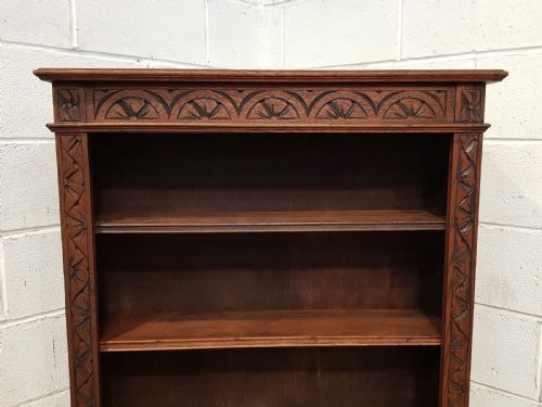 fig 1. ANTIQUE VICTORIAN CARVED OAK BOOKCASE C1880
