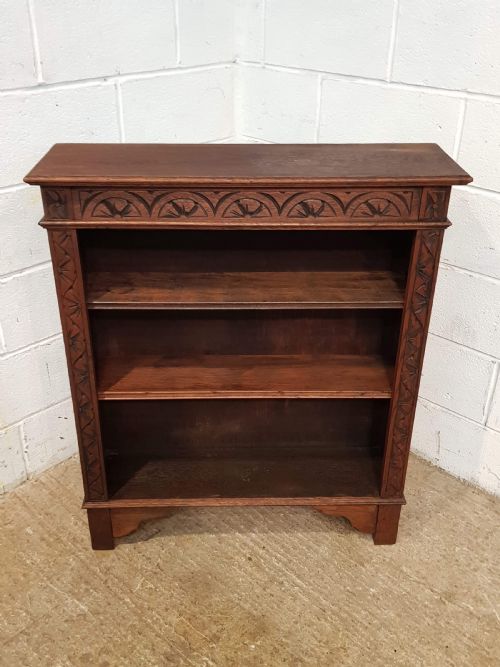 fig 2. ANTIQUE VICTORIAN CARVED OAK BOOKCASE C1880