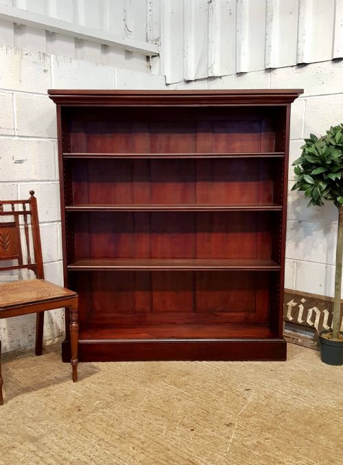 Antique Victorian Mahogany Open Bookcase C1880