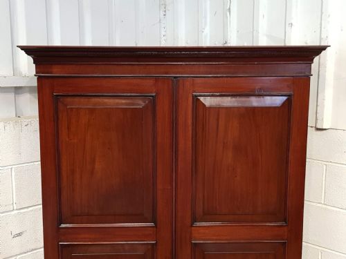 fig 2. ANTIQUE EDWARDIAN MAHOGANY DOUBLE WARDROBE C1900