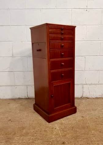 fig 1. ANTIQUE EDWARDIAN MAHOGANY DENTISTS CHEST OF DRAWERS C1900