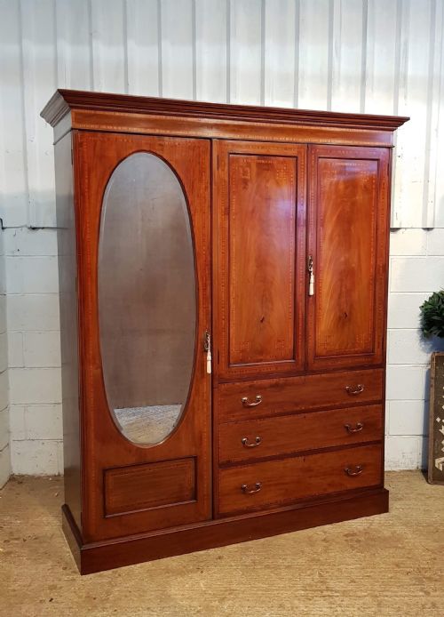 fig 2. ANTIQUE EDWARDIAN MAHOGANY WARDROBE COMPACTUM C1900