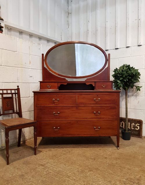 Antique Edwardian Mahogany Dressing Table Chest C1900