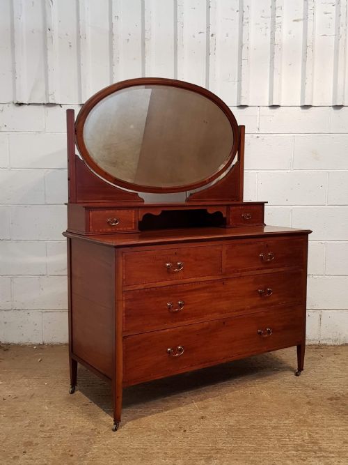 fig 1. ANTIQUE EDWARDIAN MAHOGANY DRESSING TABLE CHEST C1900