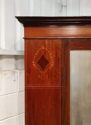 fig 1. ANTIQUE ART NOUVEAU MAHOGANY SINGLE WARDROBE C1900