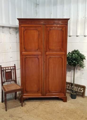 Antique Edwardian Regency Mahogany Double Wardrobe C1900