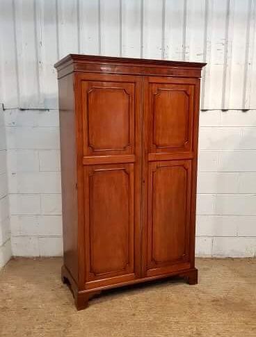 fig 1. ANTIQUE EDWARDIAN REGENCY MAHOGANY DOUBLE WARDROBE C1900