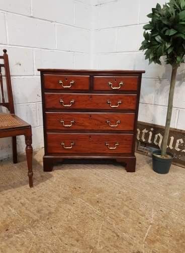 Antique Victorian Mahogany Dwarf Chest of Drawers C1880