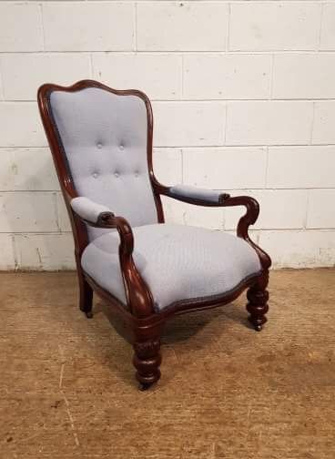 Antique William 1v Mahogany Framed Armchair C1830
