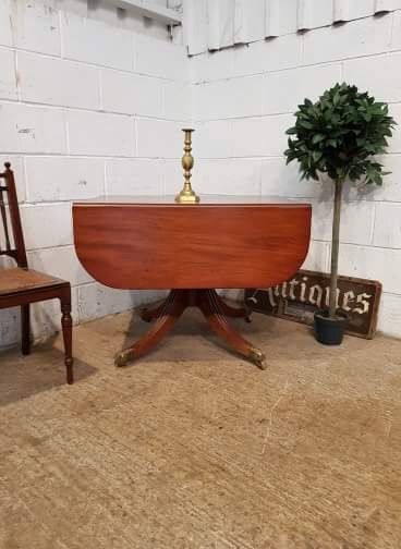 Antique Regency Mahogany Drop Leaf Dining Table C1820