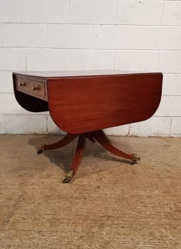fig 1. ANTIQUE REGENCY MAHOGANY DROP LEAF DINING TABLE C1820