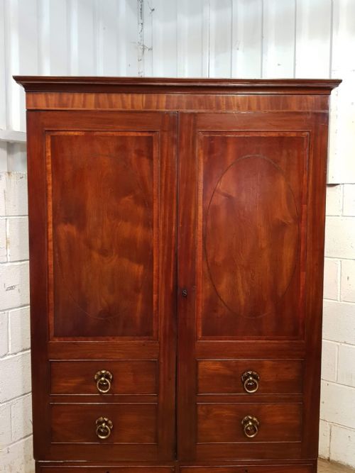 fig 2. ANTIQUE REGENCY MAHOGANY DOUBLE WARDROBE C1820