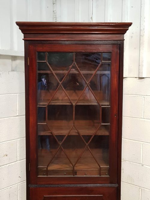 fig 2. ANTIQUE PAIR GEORGIAN PERIOD MAHOGANY ASTRAGAL GLAZED LIBRARY BOOKCASES C1780