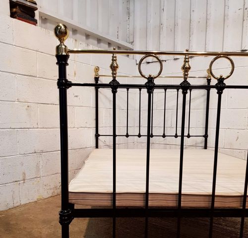 fig 2. ANTIQUE VICTORIAN BRASS & IRON DOUBLE BED C1880