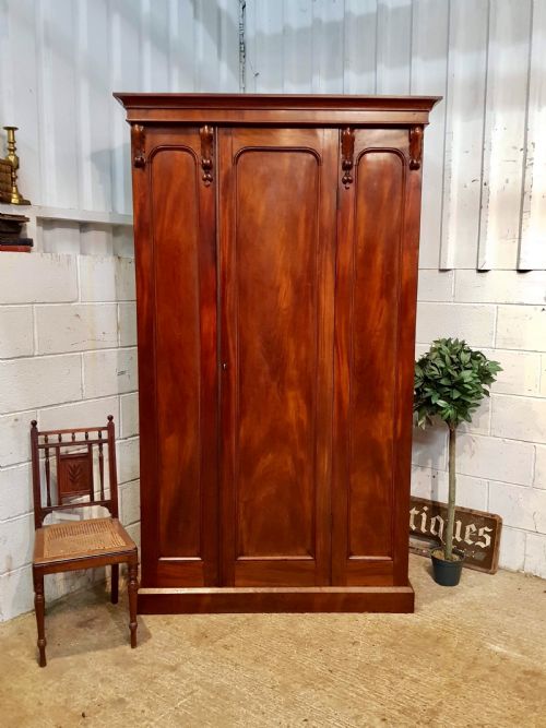 Antique Victorian Mahogany Single Door Wardrobe C1870