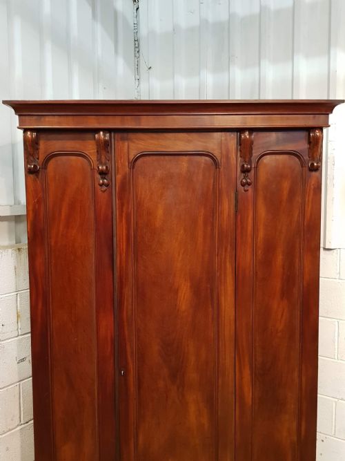 fig 1. ANTIQUE VICTORIAN MAHOGANY SINGLE DOOR WARDROBE C1870