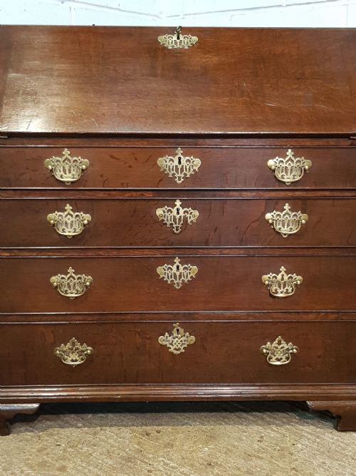 fig 1. ANTIQUE GEORGIAN PERIOD OAK BUREAU C1780