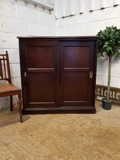 Antique Late Victorian Mahogany Cupboard C1890