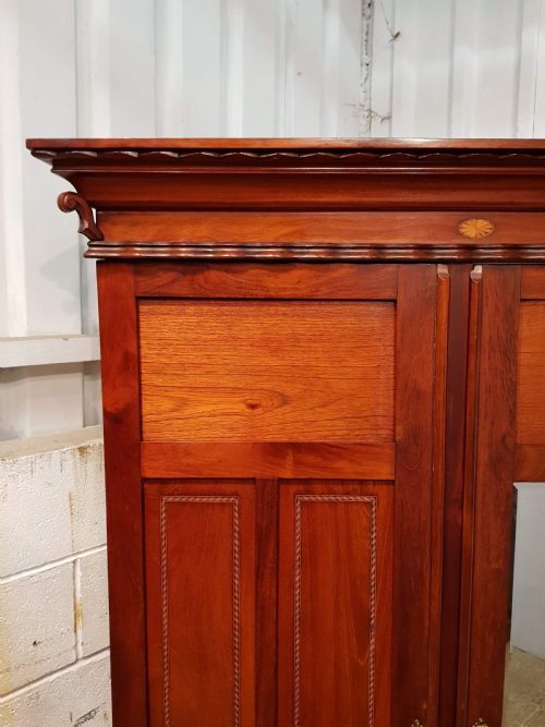 fig 2. ANTIQUE EDWARDIAN INLAID MAHOGANY WARDROBE COMPACTUM C1900