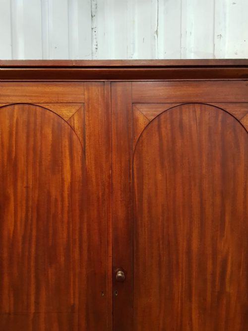 fig 2. ANTIQUE VICTORIAN MAHOGANY LOW DOUBLE WARDROBE C1880