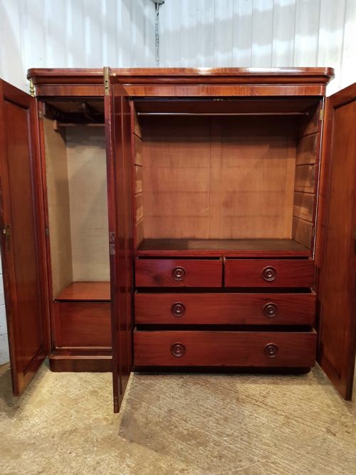 fig 2. ANTIQUE VICTORIAN MAHOGANY TRIPLE WARDROBE C1880