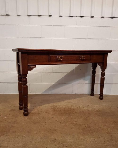 fig 1. ANTIQUE LATE ARTS & CRAFTS OAK LONG TALL CONSOLE TABLE C1890