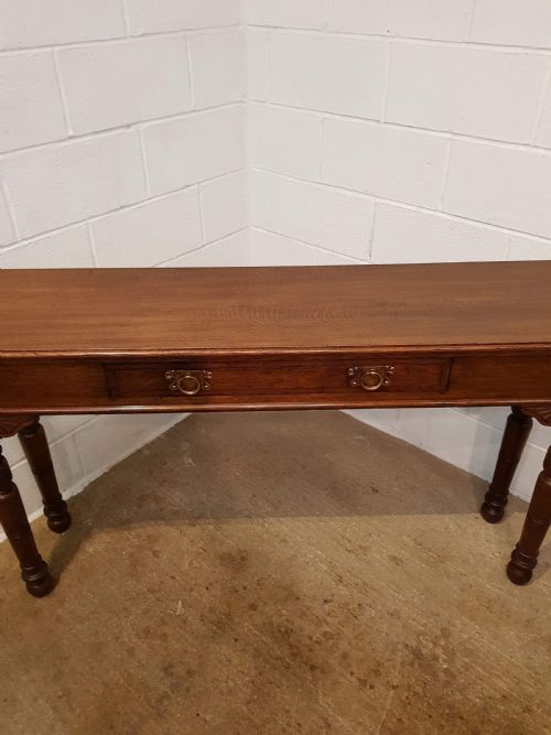 fig 2. ANTIQUE LATE ARTS & CRAFTS OAK LONG TALL CONSOLE TABLE C1890