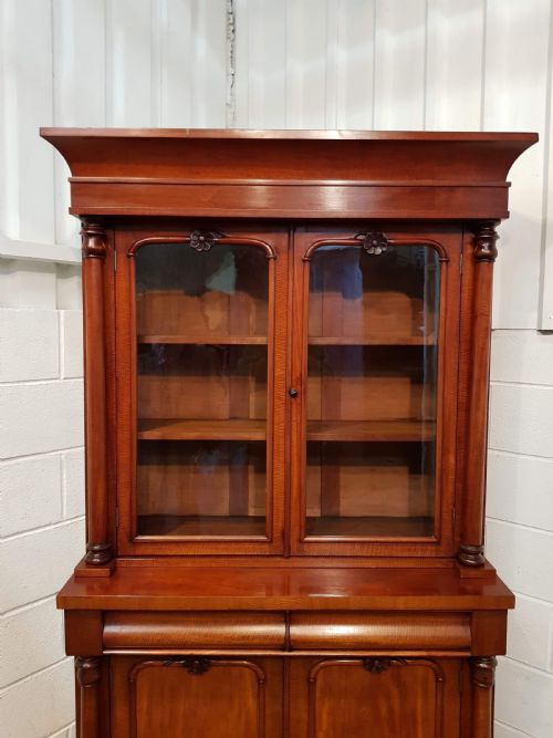 fig 2. ANTIQUE VICTORIAN MAHOGANY LIBRARY BOOKCASE C1880