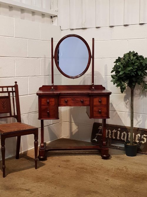 fig 1. ANTIQUE SMALL VICTORIAN MAHOGANY DRESSING TABLE C1880