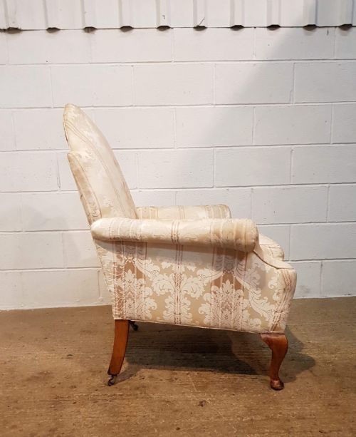 fig 1. ANTIQUE PAIR QUEEN ANNE STYLE ARMCHAIRS C1900