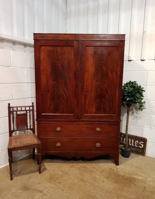 Antique Regency Mahogany Clothes Press C1820