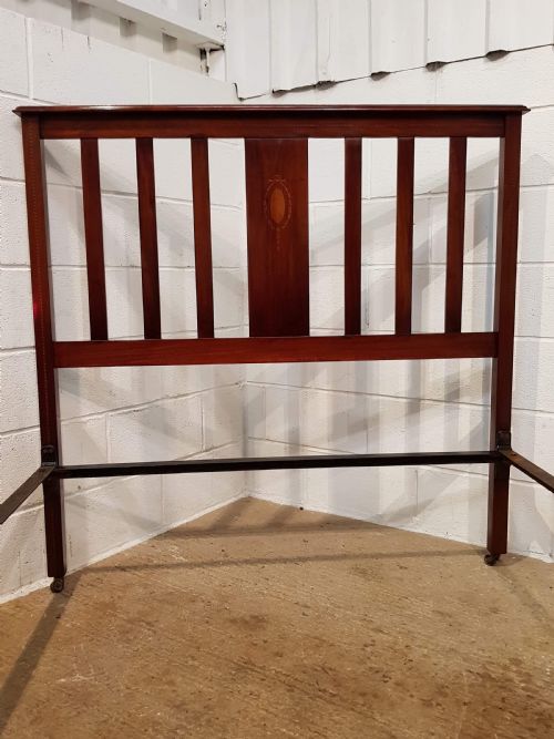 fig 1. ANTIQUE EDWARDIAN MAHOGANY INLAID DOUBLE BED C1900