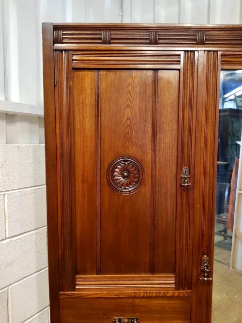 fig 1. ANTIQUE ARTS & CRAFTS ASH COMBINATION WARDROBE BY MARSH, JONES & CRIBB C1890