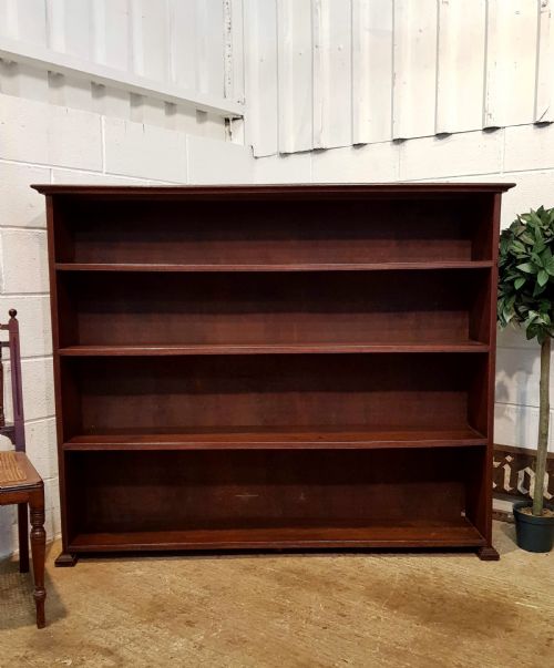 Antique Edwardian Oak Open Bookcase C1900