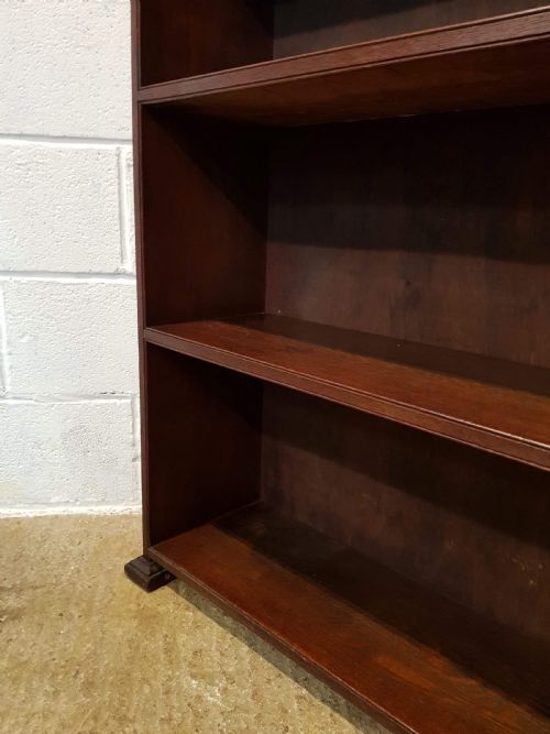 fig 1. ANTIQUE EDWARDIAN OAK OPEN BOOKCASE C1900