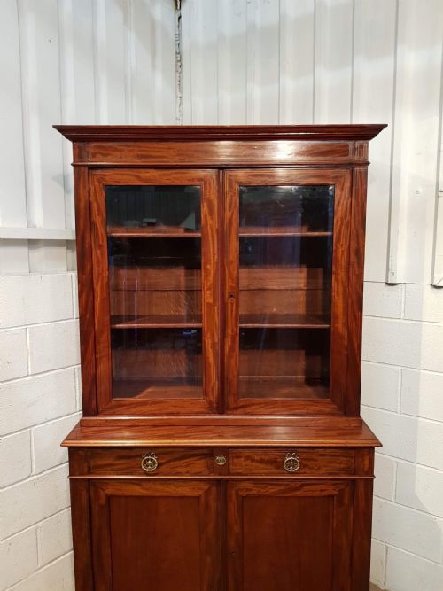 fig 1. ANTIQUE  REGENCY QUALITY MAHOGANY BOOKCASE C1820