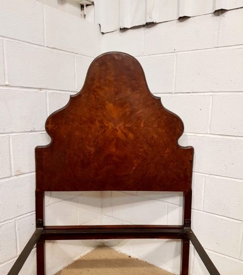 fig 1. ANTIQUE PAIR BURR WALNUT QUEEN ANNE SINGLE BEDS C1920