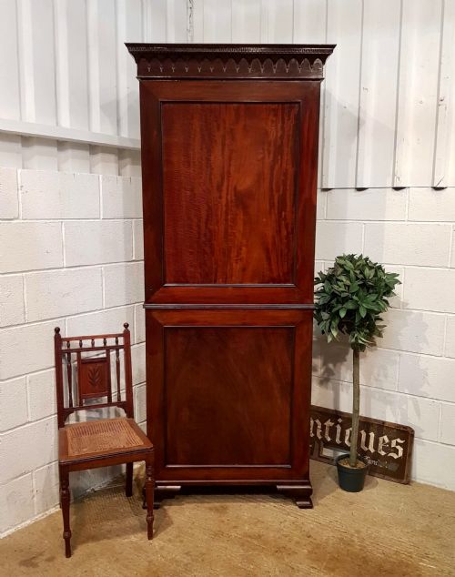 Antique Regncy Mahogany Tall Narrow Single Wardrobe C1820