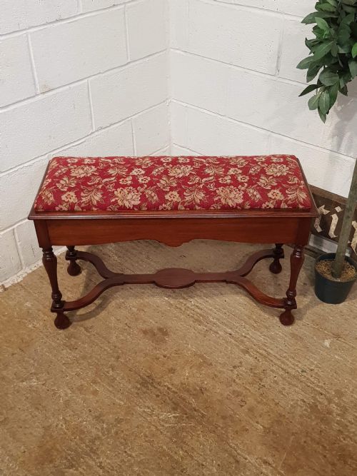 fig 1. ANTIQUE EDWARDIAN MAHOGANY DUET PIANO STOOL C1900