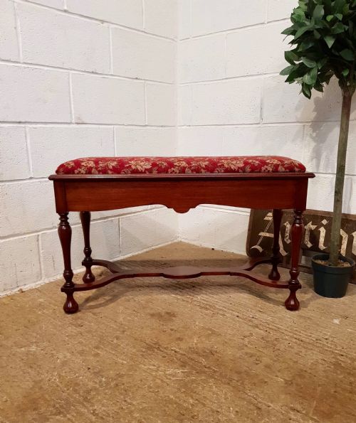 fig 2. ANTIQUE EDWARDIAN MAHOGANY DUET PIANO STOOL C1900