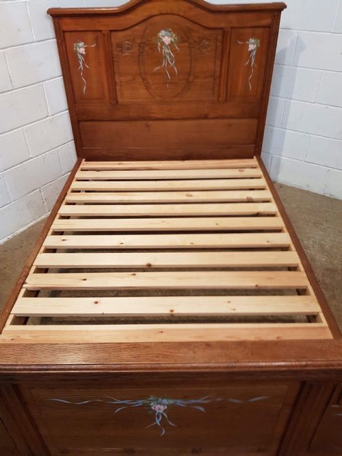 fig 1. ANTIQUE FRENCH MEDIUM OAK DOUBLE BED C1920