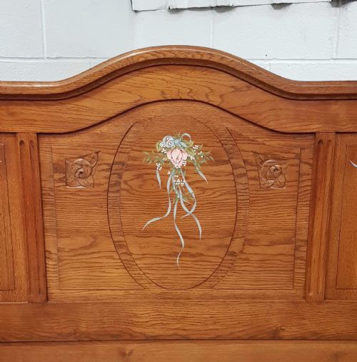 fig 2. ANTIQUE FRENCH MEDIUM OAK DOUBLE BED C1920