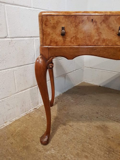 fig 1. ANTIQUE ART DECO BURR WALNUT SIDE TABLE C1920