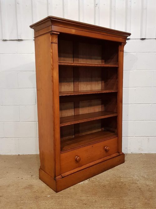 fig 1. ANTIQUE VICTORIAN ASH OPEN BOOKCASE C1880
