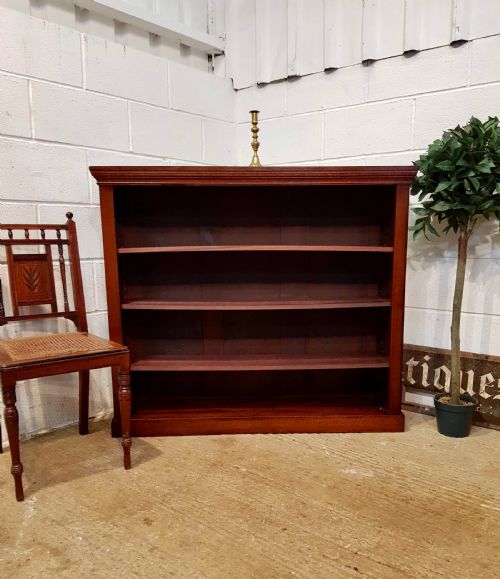 Antique Victorian Oak Open Bookcase C1890