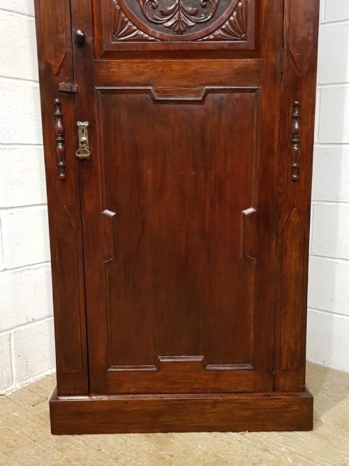 fig 1. ANTIQUE EDWARDIAN CARVED OAK HALL ROBE C1910