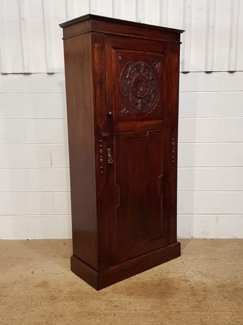 fig 2. ANTIQUE EDWARDIAN CARVED OAK HALL ROBE C1910