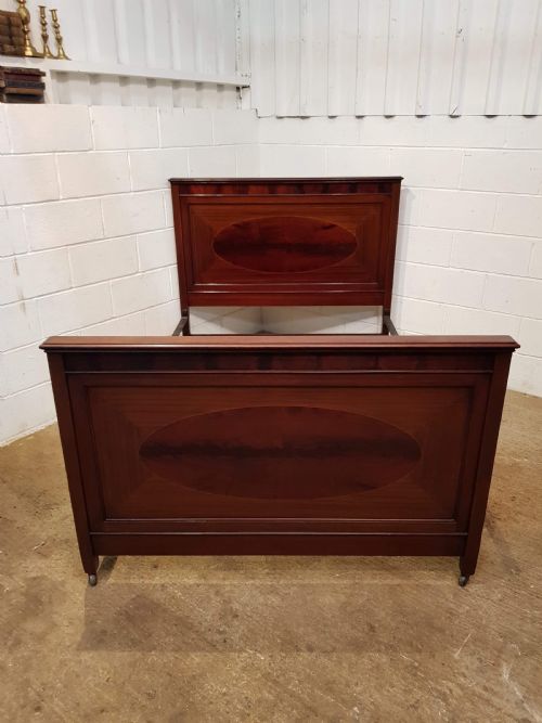 fig 1. ANTIQUE EDWARDIAN MAHOGANY DOUBLE BED C1900