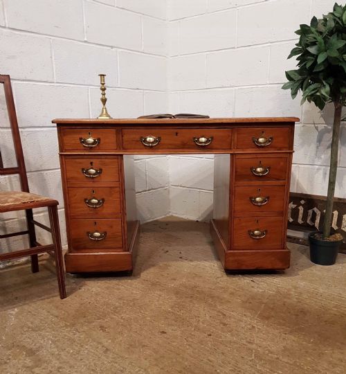 Antique Victorian Walnut Twin Pedastal Desk C1880